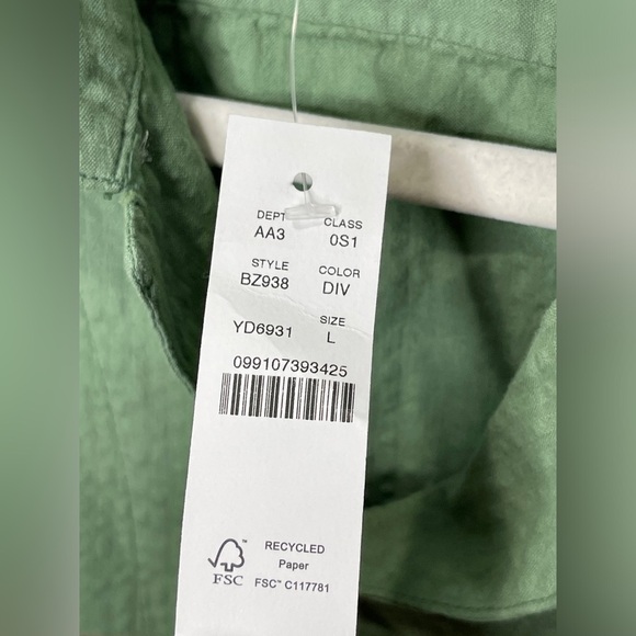 J Crew Short Sleeve Dyed Seersucker Camp Collar Shirt 100% Organic Cotton Ivy - Picture 8 of 10